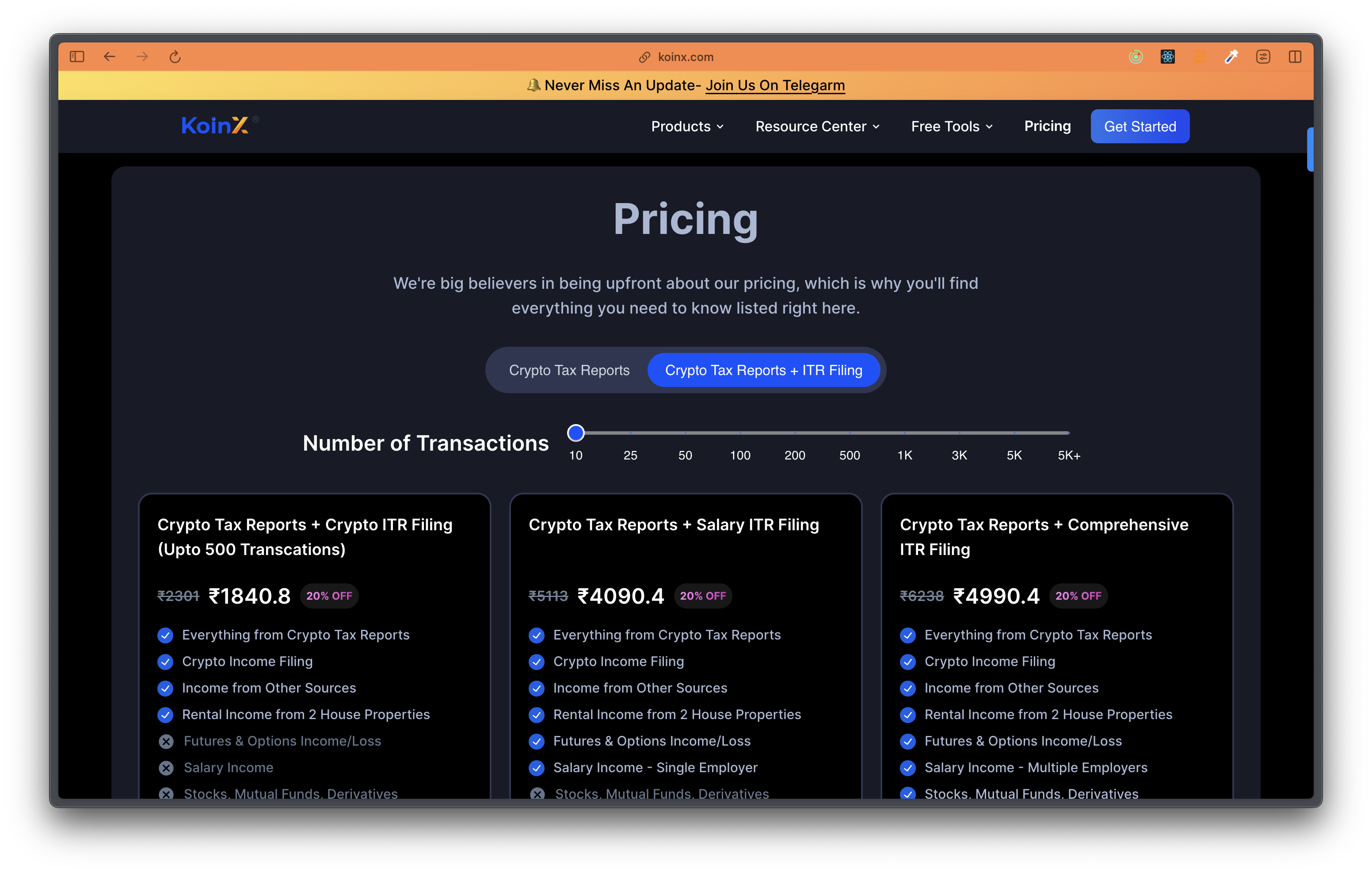 Revamped Public Pricing Plans Page