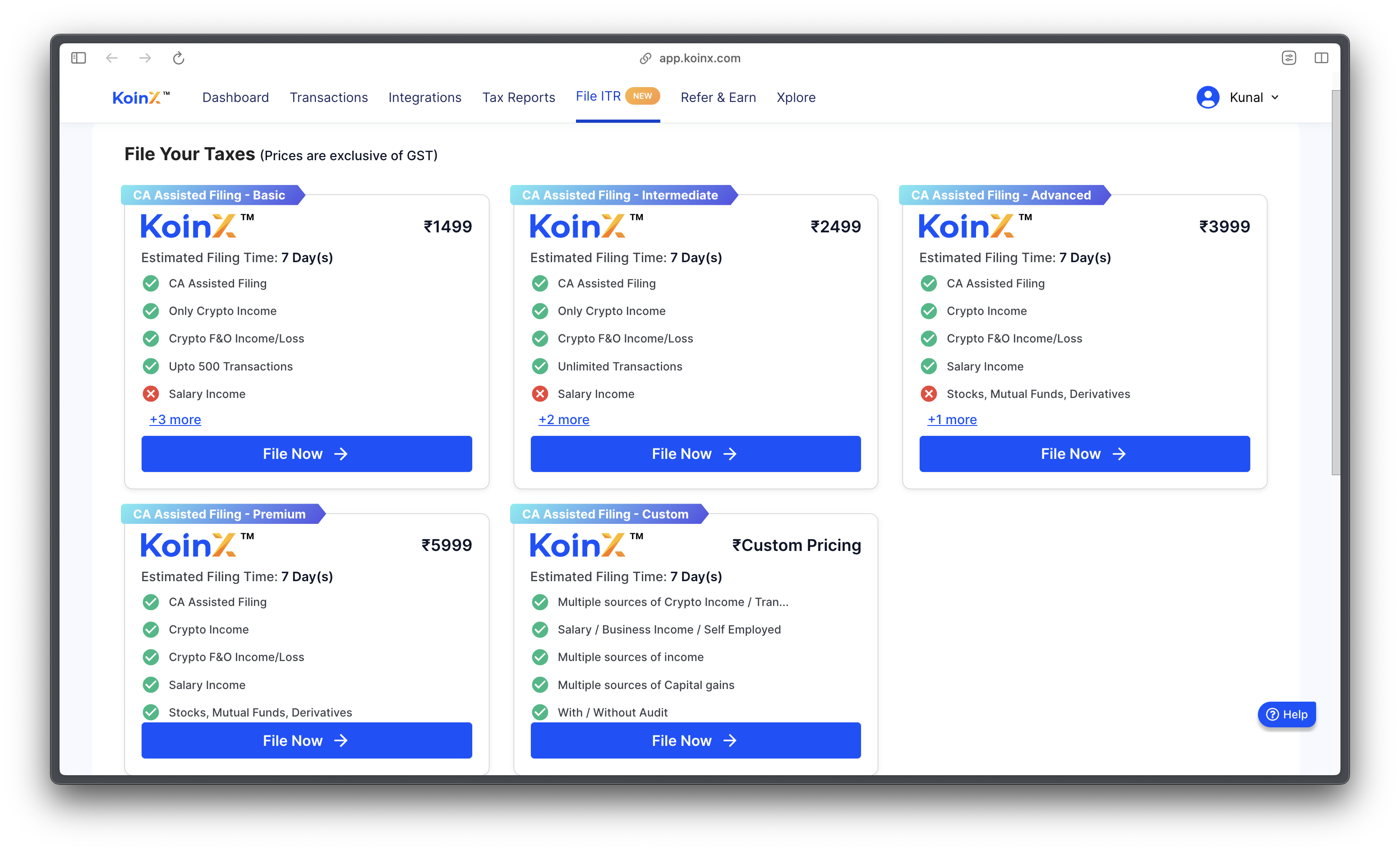 KoinX_Tax_Filing